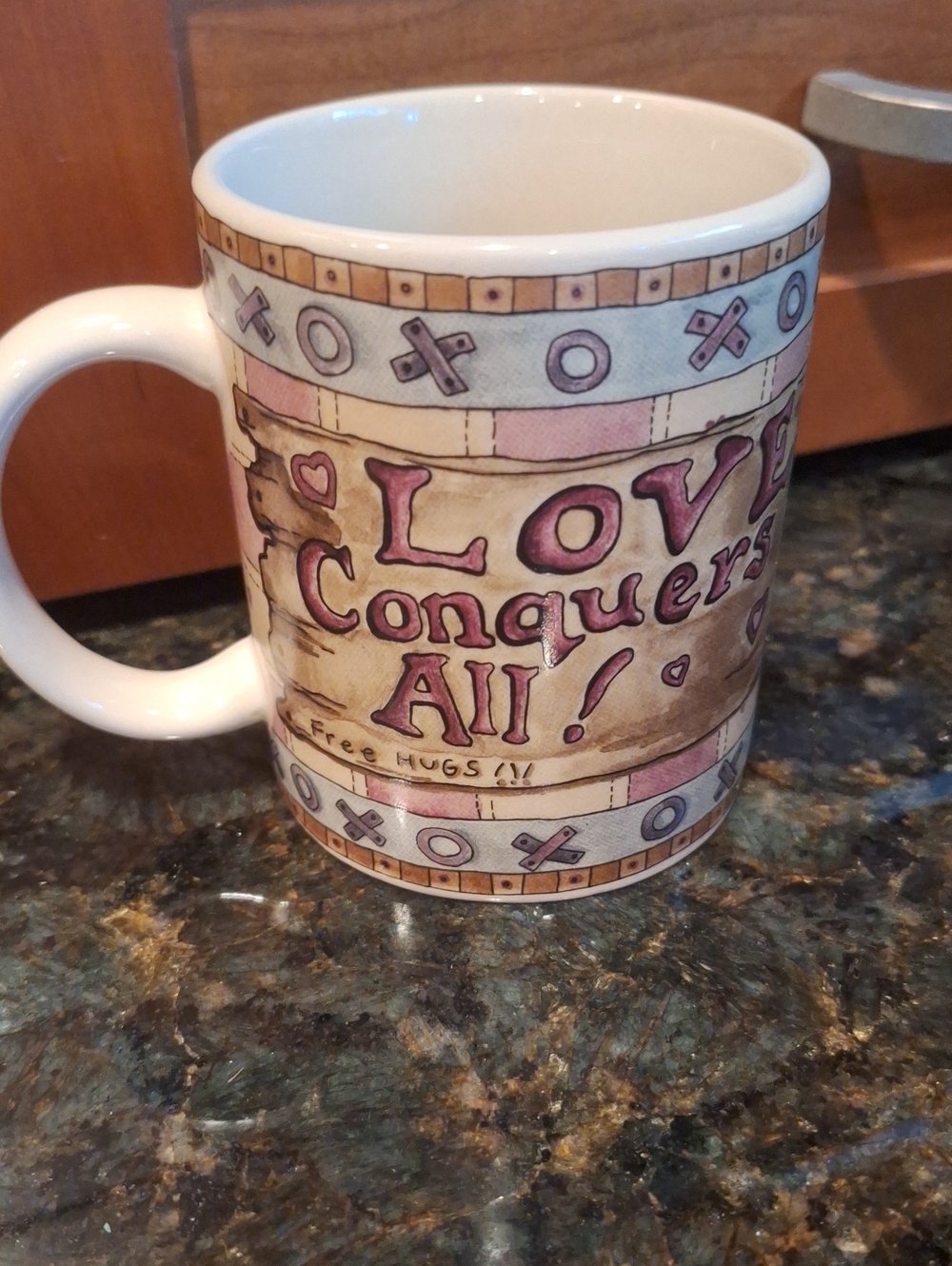 Boyds Bears Love Conquers All Ceramic Coffee Mug - Pink Accent